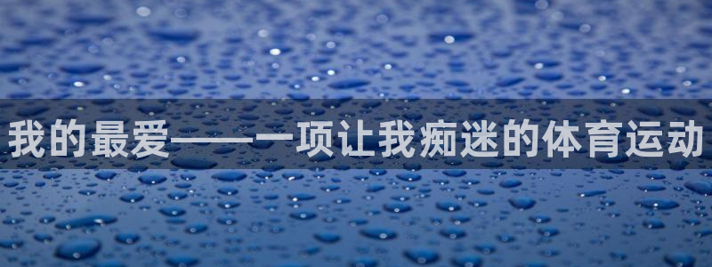 3377体育官方正版app开户:我的最爱——一项让我痴迷的体